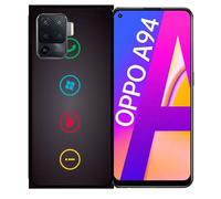 Coque Pour Oppo A94 - Rebus I Love Windows And Phone - Silicone - Noir