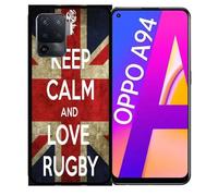 Coque Pour Oppo A94 - Rugby England - Silicone - Noir