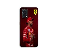 Coque de téléphone - MANIACASE - Oppo A95 - Silicone TPU - Design Lewis Hamilton Ferrari - Noir