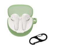 Coque pour Oppo Enco Air 3,[Anti Choc][Anti Rayures] Coque en Silicone Souple Anti-Perte et Antichoc avec Mousqueton,Vert
