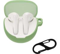 Coque pour Oppo Enco Air 3,[Anti Choc][Anti Rayures] Coque en Silicone Souple Anti-Perte et Antichoc avec Mousqueton,Vert