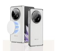COQUE pour Oppo Find N5, étui de Protection Ultra Fin en Cuir uni avec charnière, Anneau magnétique caché, étui de téléphone Pliable pour Oppo Find N5-Blanc