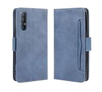 Coque pour Oppo Find X2 Neo,Retro magnétique Flip Case,PU Cuir Portefeuille Conception avec Fentes pour Cartes Amovibles -Blue