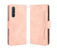 Coque pour Oppo Find X2 Neo,Retro magnétique Flip Case,PU Cuir Portefeuille Conception avec Fentes pour Cartes Amovibles -Pink