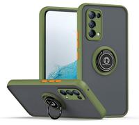 Coque Pour Oppo Find X3 Lite, Etui Téléphone Antichoc Avec Anneau De Support, Hard Pc Et Tpu Bumper Mat Translucide Case Cover - Armée Verte[Wke05388]
