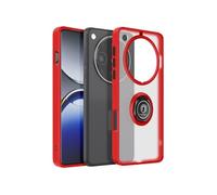 Avizar Coque pour Oppo Find X8 Pro Bague Magnétique Dos Translucide Rouge