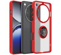 Avizar Coque pour Oppo Find X8 Pro Bague Magnétique Dos Translucide Rouge