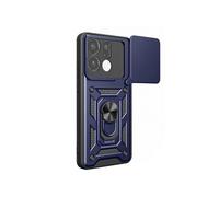 Coque pour Oppo Find X9 Antichoc avec Cache Caméra Pivotant et Bague Support Bleu