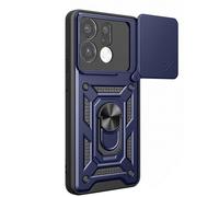 Coque pour Oppo Find X9 Antichoc avec Cache Caméra Pivotant et Bague Support Bleu