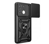 Coque pour Oppo Find X9 Antichoc avec Cache Caméra Pivotant et Bague Support Noir