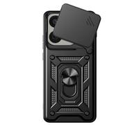 Coque pour Oppo Find X9 Pro avec Bague Support et Cache Caméra Coulissant Noir