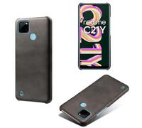 Coque pour Oppo Realme C21y 5G,Anti-dérapage,Protection Contre Les Chutes,Coquille arrière Simple de Couleur Solide,Design en Cuir d'imitation en Plastique-Black