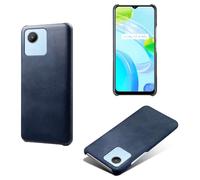 Coque pour Oppo Realme C30 4G,Anti-dérapage,Protection Contre Les Chutes,Coquille arrière Simple de Couleur Solide,Design en Cuir d'imitation en Plastique-Blue