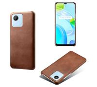 Coque pour Oppo Realme C30 4G,Anti-dérapage,Protection Contre Les Chutes,Coquille arrière Simple de Couleur Solide,Design en Cuir d'imitation en Plastique-Brown