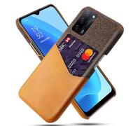 Coque pour Oppo Realme V11 5G,Antidérapant,Pprotection Contre la Chute à 360°,Résistance aux Empreintes digitales,Caisse en Cuir en Toile et en PU avec 1 Fente pour Cartes derrière-Brown
