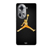 Coque Pour Oppo Reno 11 5g Jordan logo 23 nike basketball couleur dorée