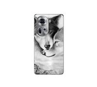 Coque Pour Oppo Reno 11 5g Le loup et la louve Animal noir et blonc
