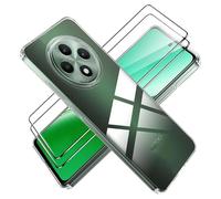Coque pour Oppo Reno 12 F 5G/Oppo Reno 12 FS 5G Cover + Verre Trempé Protection écran Film Transparent Soft TPU Housse Etui Antichoc Housse avec Protège-écran