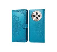 Coque pour Oppo Reno 12F (5G) Similicuir Turquoise