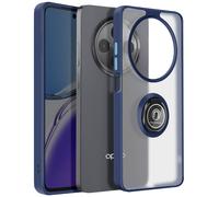 Coque pour Oppo Reno 12F Bague Magnétique Dos Translucide Bleu