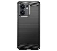 Coque pour Oppo Reno 13 F et 13 FS Silicone Design Carbone Brossé Noir