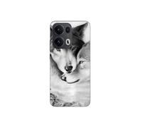 Coque Pour Oppo Reno 13 Pro 5G Le loup et la louve Animal noir et blonc