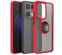 Avizar Coque pour Oppo Reno 13 Pro Bague Magnétique Dos Translucide Rouge