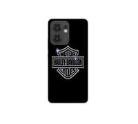 Coque Pour Oppo Reno 13f Harley Davidson Logo Motor Sycles Gris Front Noir