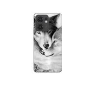 Coque Pour Oppo Reno 13f Le Loup Et La Louve Animal Noir Et Blonc