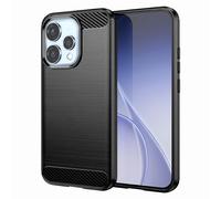 Coque pour Oppo Reno 15 en Silicone Effet Carbone Texture Brossée Noir