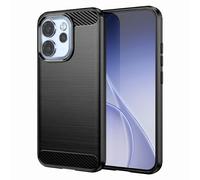 Coque pour Oppo Reno 15 Pro en Silicone Effet Carbone Texture Brossée Noir