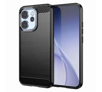 Coque pour Oppo Reno 15 Pro en Silicone Effet Carbone Texture Brossée Noir