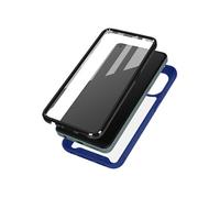 Coque pour Oppo Reno 8 Lite 5G Dos Transparent + Contour Bleu Film Polymère
