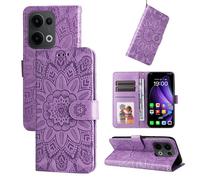 Coque pour Oppo Reno14/Reno14 F 6.59"", Etui Portefeuille Cuir PU avec Porte Carte à Rabat Clapet Housse Case -Tournesol violet XYH
