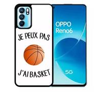 Coque Pour Oppo Reno6 5g - Je Peux Pas J Ai Basket Fond Blanc - Silicone - Noir