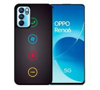 Coque Pour Oppo Reno6 5g - Rebus I Love Windows And Phone - Silicone - Noir