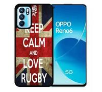 Coque Pour Oppo Reno6 5g - Rugby England - Silicone - Noir