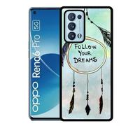 Coque Pour Oppo Reno6 Pro 5g - Attrape Rêve Dreams - Silicone - Noir