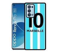 Coque Pour Oppo Reno6 Pro 5g - Equipe Maillot Marseille - Silicone - Noir