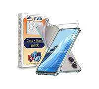 Coque pour Oppo Reno8 Lite 5G Gel Silicone Coins Rebords Renforcés Antichoc, Transparent + Film VERRE Trempé