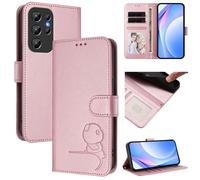 Coque pour Oukitel C1/Oukitel C1 Pro Etui PU Cuir Motif Porte Carte à Rabat Clapet Flip Case Housse Coque -Pink