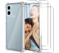 Coque Pour Oukitel C33 + 3 Protections Écran - Étui Tpu Souple Transparent Ultra-Fin, Coins Renforcés Anti-Chocs, Anti-Jaunissement Et Anti-Rayures