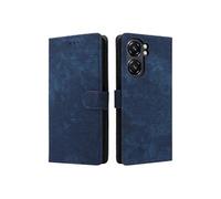 Coque pour Oukitel C58 Pro Portefeuille Flip Folio Fermeture Magnétique Couverture De Fentes Pour Cartes Blocage RFID Etui en Cuir PU Bleu