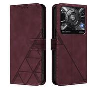 Coque pour Oukitel C60, Housse en Cuir PU Pochette de Portefeuille Magnétique Etui de Protection Étui à Rabat pour Oukitel C60, Rouge