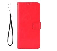 Coque pour Oukitel C62 Pro,PU Cuir Page magnétique retournant se Lever Film Regarder Conception,Conception de Portefeuille avec des Fentes pour Cartes,Protection complète-Red