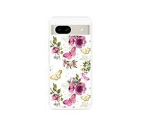 Coque pour Pixel 6A avec motif fleur et papillon