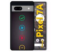 Coque Pour Pixel 7a - Rebus I Love Windows And Phone - Silicone - Noir