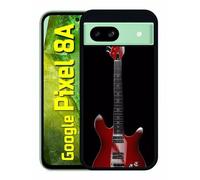 Coque Pour Pixel 8a - Guitare Red - Silicone - Noir