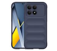 Coque pour Poco F8 Pro 5G avec Relief 3D et Grip Antidérapant Bleu nuit