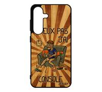 Coque Pour Pour Samsung Galaxy S25 Bois Silicone J'peux Pas J'ai Console Je Marron Geek Humour Play Comique Gamer Solide Jeux Video Tpu